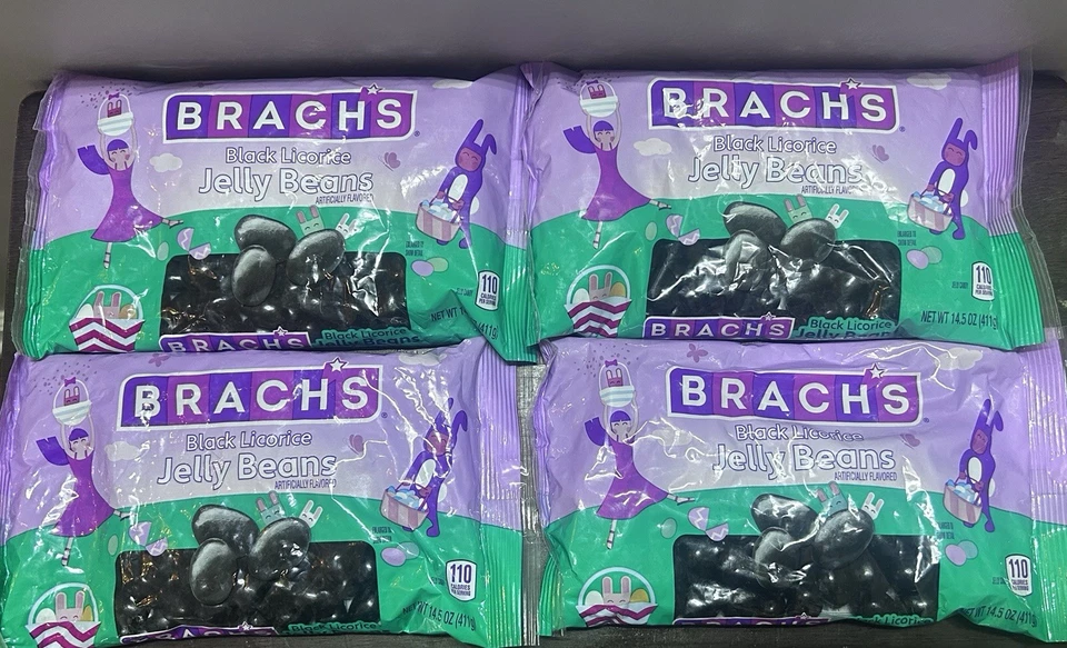 Brachs Black Jelly Beans Pascua 2 bolsas 9 oz. Lote de 4 - Exp 08/26 Foto 1 de 1