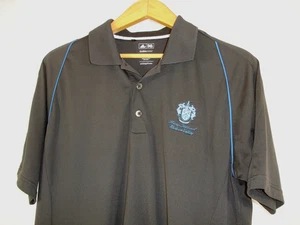 Adidas Climacool Mens Anthracite Blue 3 Stripe Golf Short Sleeve Polo Shirt M - Picture 1 of 8