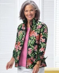 Appleseeds Canterbury Floral Reversible Quilted Jacket | PM - Bild 1 von 11