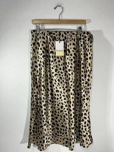 KOURT Plus Size: 2X Leopard Skirt Shiny NWT Saks - Picture 1 of 9