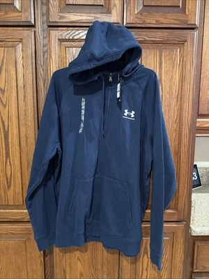 NUEVO CON ETIQUETAS Under Armour Hombre’s Cremallera Completa Sudadera Chaqueta Sudadera con Capucha Suelta 2XL Azul Foto 1 de 4