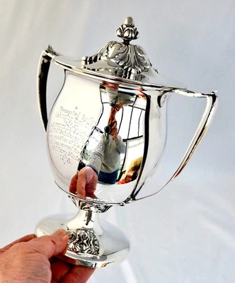 Sterling Silver WW1 MM Bravery Tribute Trophy/Medal. Linton Colliery, Ashington. - Image 1 of 4