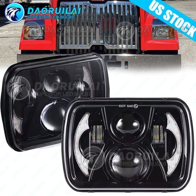 Pair 5X7" 7x6inch LED Headlight HI-LO Headlamp for Western Star 4700SF 2012-2023 Foto 1 de 4