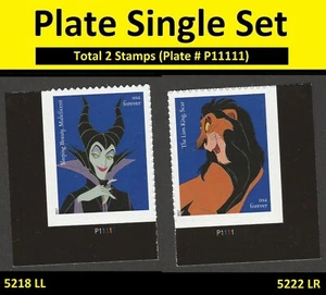 US 5218 5222 Disney Villains F plate single set 2 P11111 MNH 2017 - Picture 1 of 1