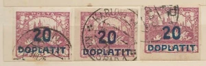 CZECHOSLOVAKIA, DOPLATIT , 1922, MI. 15  ,3 SINGELS, USED - Picture 1 of 2