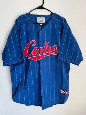 Mercancía genuina Mirage Chicago Cubs azul MLB abotonada talla XL de colección años 90 Foto 1 de 4