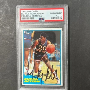 Tarjeta firmada por Michael Ray Richardson Topps #109 1981 automática PSA Slabbed Knicks - Imagen 1 de 2