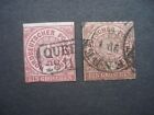 2 North German Confederation 1 Groschen Red Stamps 1868