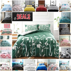 Reversible Single Double King Size Duvet Quilt Cover Bedding Set With Pillowcase - Picture 1 of 204