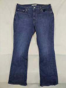 Levi's 725 Jeans donna 34x32 stivaletto alto taglio western lavaggio scuro denim blu - Foto 1 di 12