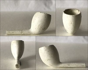 Antique Jean Gambier Paris Clay Pipe - Bowl + Fair Amount of Stem Remaining - Picture 1 of 9