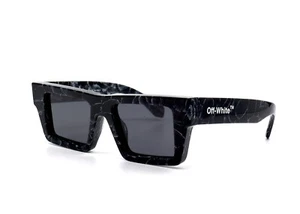 OFF-WHITE 0ER1017 OCCHIALI DA SOLE DONNA AUTENTICI MARMO NERO GRIGIO SCURO - Foto 1 di 11