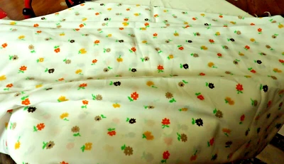 White with flowers soft knit  Scrap Fabric - Image 1 of 2