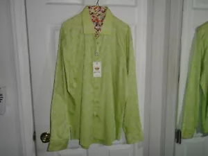 Bertigo Lime Green Floral Shirt Size 3XL New With Tags - Picture 1 of 3