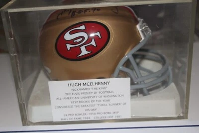 Casco Hugh McElhenny Autografiado Mini 49'ers C A TriStar en Estuche Foto 1 de 3