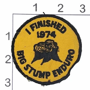 Big Stump Enduro Patch 1974 I Finished Motorcycle Yellow Black Sew on Texas - Picture 1 of 1