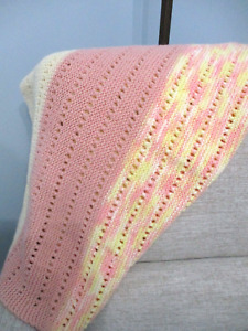 Brand New Baby Blanket Girl Purple Pastel Handmade Crochet 41" x 31" Throw Crib