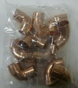 NEW.10 PIECES PER BAG. NIBCO WROT Copper 1" 90 deg Elbow, 1" x 1" C x C 607 1 - Picture 1 of 3