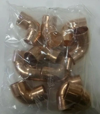 NEW.10 PIECES PER BAG. NIBCO WROT Copper 1" 90 deg Elbow, 1" x 1" C x C 607 1 - Image 1 of 3