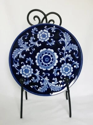 BLUE and WHITE Pier 1 One Mandrin Ceramic Trivet 8.25” floral Ceramic - Image 1 of 3