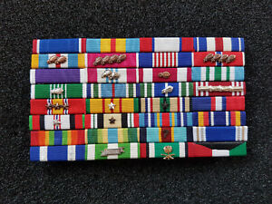 (A49-33) US Ordensspange General Vietnam Golf Army Cross Silver Star usw. 