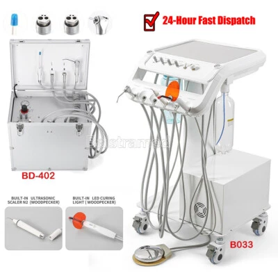 Unidade de entrega odontológica portátil seringa turbina de sucção com compressor de ar 4 furos - Imagem 1 de 4