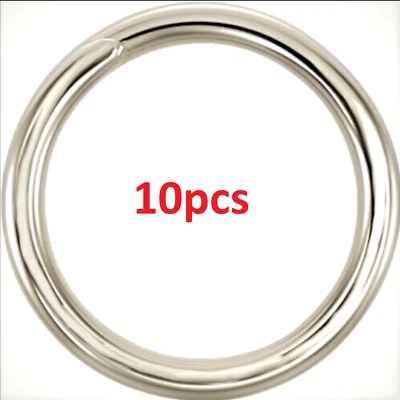 (10) Anillo de salto redondo con dije dividido de oro blanco macizo de 6,5 mm OD 5,2 mm ID 16ga 14 k EE. UU. Foto 1 de 3