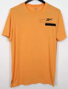 REEBOK Size L Men's T Shirt Pullover Short Sleeve Crew Neck Orange - Picture 1 of 4