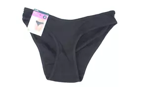 Women's Underwear Rib Bikini Brief Black Size:12 Cotton New Anko - Picture 1 of 11