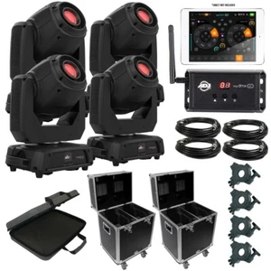 Chauvet Intimidator Spot 360X Black DJ Moving Head Light 4 Pack w/ Case+myDMX Go - Picture 1 of 12