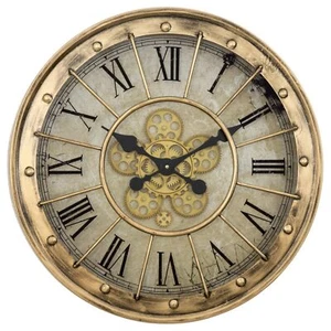 Yosemite Home Decor Gilded Round Gear Clock - Picture 1 of 3