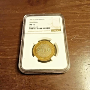 2016 Zimbabwe 1 Dollar Bond Coin MS 66 - Picture 1 of 4