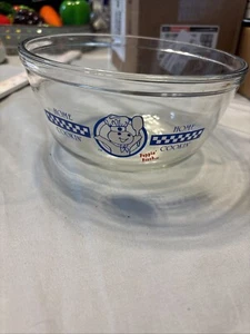 Vintage Pillsbury Doughboy Poppin' Fresh 1 1/2 Quart Anchor Ovenware Glass Bowl - Picture 1 of 4