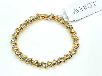 Brazalete Tenis J Crew Cristal Tono Dorado Circonita Cúbica Nuevo con Etiquetas Foto 1 de 4