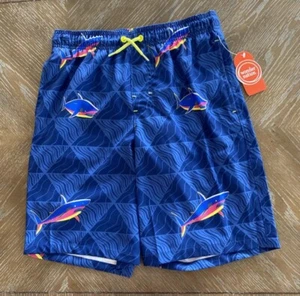 Wonder Nation Boys Quick Dry Swim Trunks Pocket Tropical Shorts Large (10-12) - Picture 1 of 4