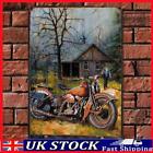 Vintage Metal Plate Motorbikes Rectangular Iron Painting Wall Art Decor 20X30cm