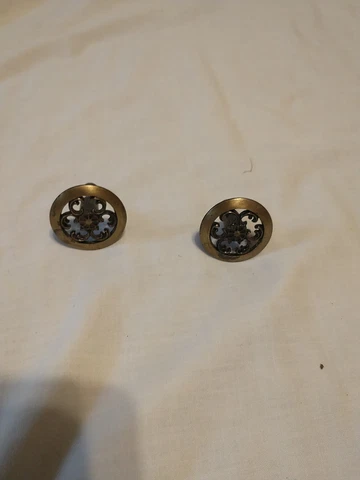 Vintage Drawer  Pulls Cabinet Door Dresser Knobs AJAX USA - Brass-toned Cover