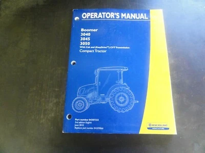 New Holland Boomer 3040 3045 3050 Compact Tractor Operator's Manual  84307323 - Image 1 of 4