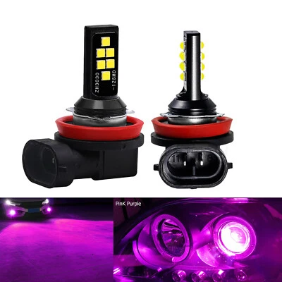 H8 H11 Pink Purple LED Bulb SMD3030 Bright Fog Light Plug N Play for Honda Civic - Image 1 of 4