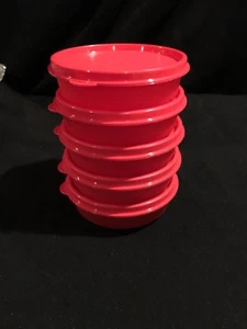 Tupperware Little Wonders Bowls Set of 5 -red New 6 oz - Picture 1 of 3