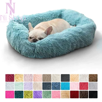 Cama calmante cálida suave felpa rectángulo extraíble lavable AU para dormir mascota perro gato Foto 1 de 4