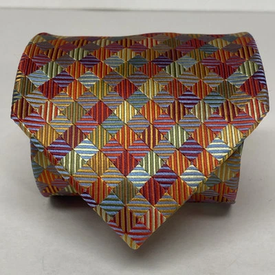 Haggar Tie Multicolored Geometric Mens Polyester Necktie Handmade In China A46 - Image 1 of 4