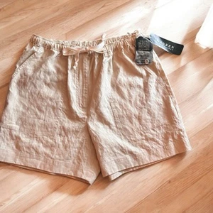 NWT Ralph Lauren Sand Linen Bermuda Shorts Martha's Vineyard Sz 12 Classic Tan - Picture 1 of 9