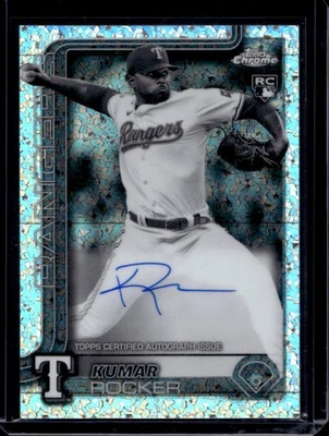 2025 Topps Chrome Kumar Rocker Rookie Auto RC B&W Mini-Diamond Refractor #RA-KR - Image 1 of 2