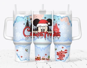 Handgefertigter 40 Unzen Edelstahl Becher-Weihnachten-Mickey Mouse Disney-Geschenk - Bild 1 von 2