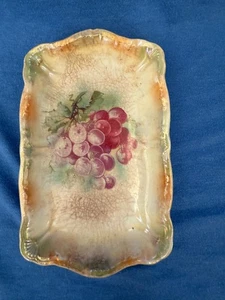 Vintage Franz Anton Mehlem Plate Bonn Germany Decorative Dish Grapes Ceramic - Picture 1 of 7
