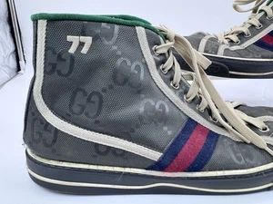 Mens GG Hightop Tennis 77 Size 11.5 Grey Luxury ✨ No Insoles - Beat Up Very Used - Picture 1 of 24