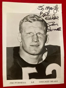 RARO! JIM PURNELL foto firmata autografata 5x7 Chicago Bears 1964-68 d.2003 - Foto 1 di 5