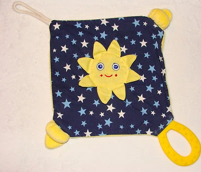 Manta de seguridad para bebé dentición estrella solar azul y amarillo Foto 1 de 2