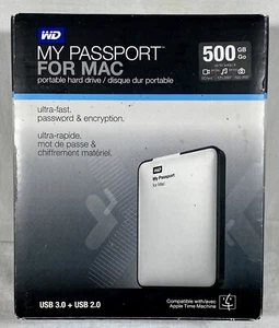 WD Western Digital My Passport for Mac 500 GB External Hard Drive New Open Box - Picture 1 of 6